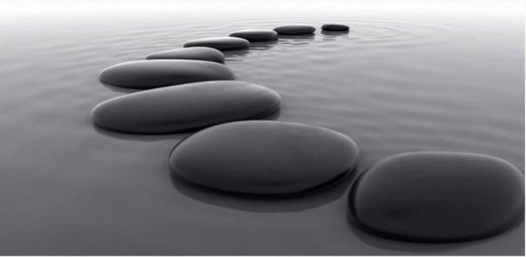 Galets sur l'eau